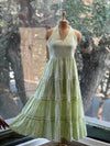 Green Mul Halter Neck Dress