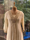 Beige Mul Dupatta Set