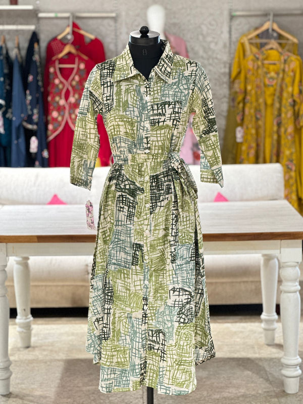 Green Abstract Print Tunic