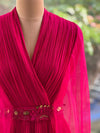 Pink Tail Sleeves Gown