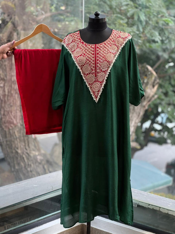 Green Kaftan Set