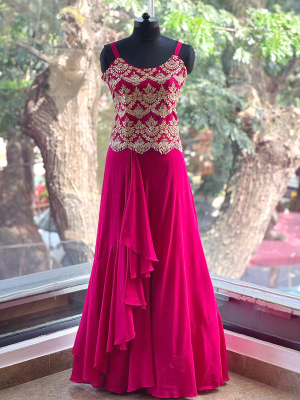 Pink Gota Work Lehenga Set