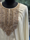 Cream and Blue Indo western