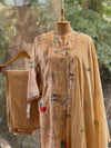 Beige Printed Dupatta Set