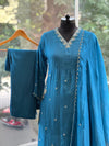 Blue Embroidered Suit