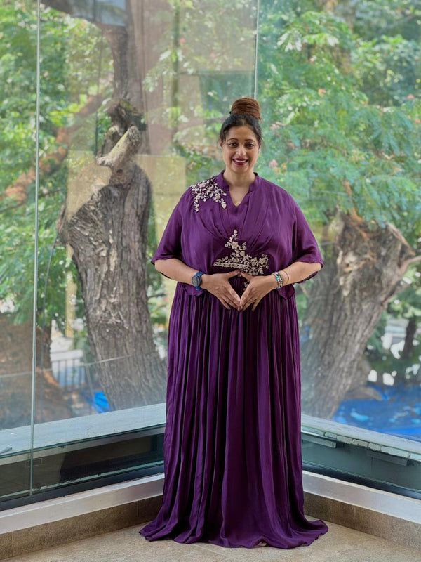 Purple Kaftan Style Gown