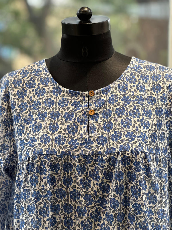 Indigo Floral Printed Tunic