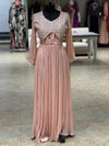 Peach Mirror Work Gown