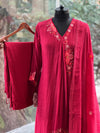 Mul Cotton V-Neck Kurta Set online