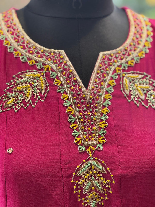 Dark Pink Aline Suit