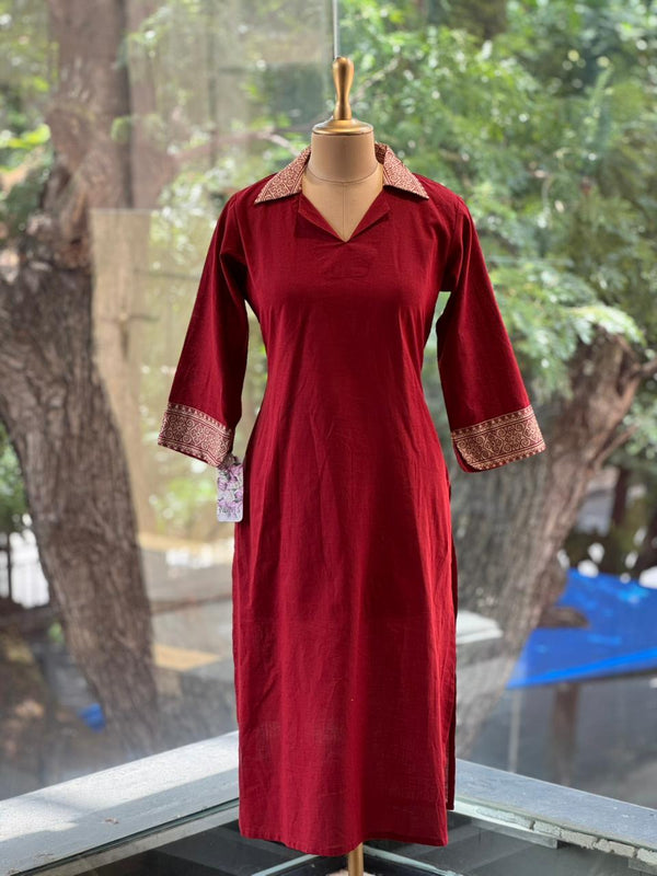 Maroon Collared Neck Co Ord