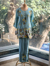 Powder Blue Patch work Co Ord