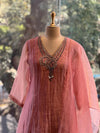 Pink Tissue Dupatta Set