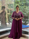 Purple Intricate Work Gown