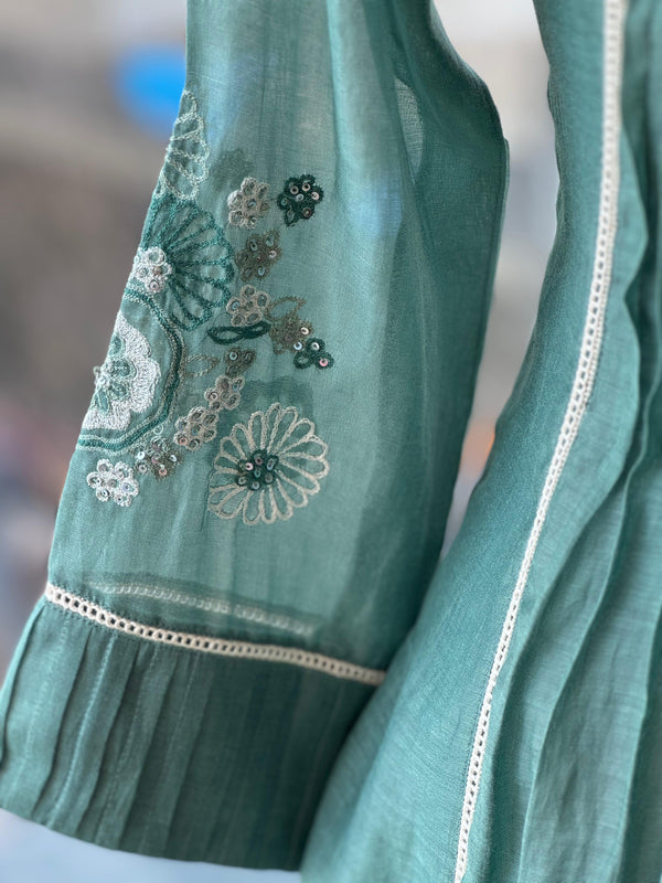 Green Mul Suit Set