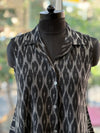 Black Sleeveless Ikkat Tunic
