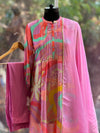 Pink Abstract Print Suit