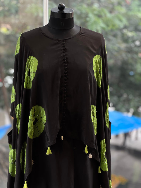 Black Tye Dye Cape Set