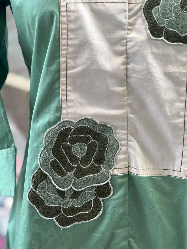 Green Collared Neck Co Ord