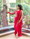 Red Embroidered Drape Set