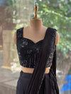 Black Drape Skirt Set