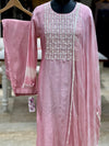 Pink Embroidered Suit