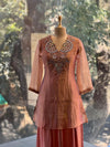 Peach Gold Tissue Dupatta Set