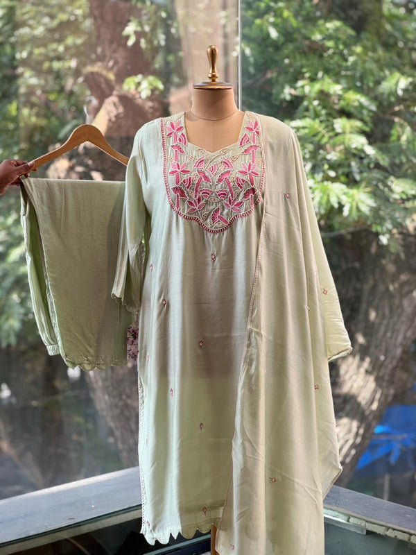 Pastel Green Dupatta Set