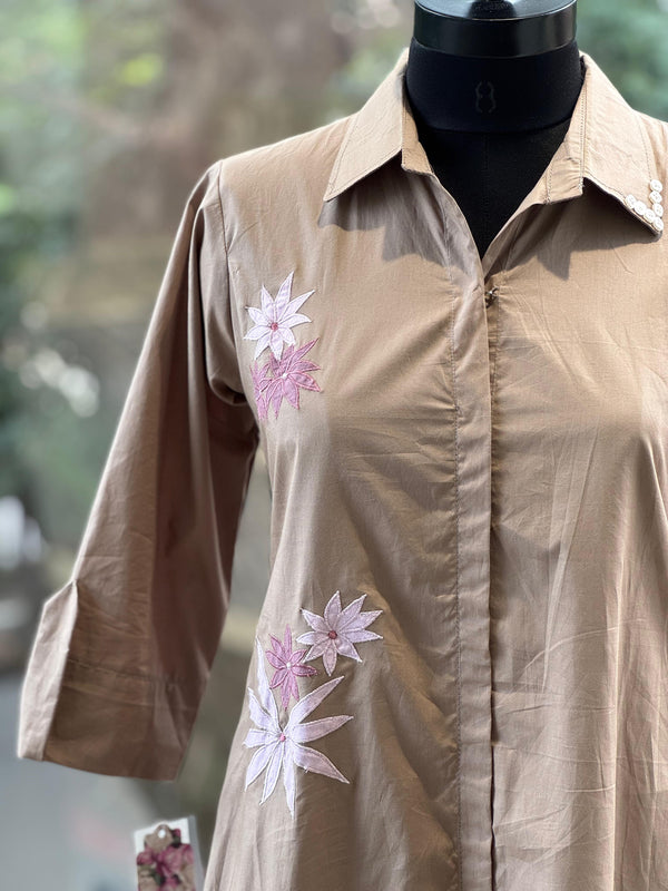 Light Brown Patch Work Tunic