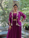 Purle Intricate Work Skirt Set