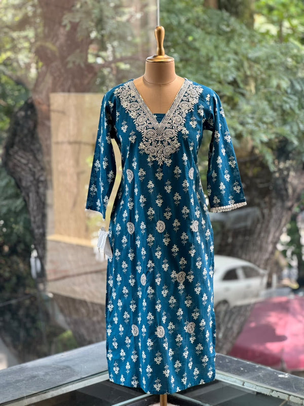 Blue Embroidered Tunic