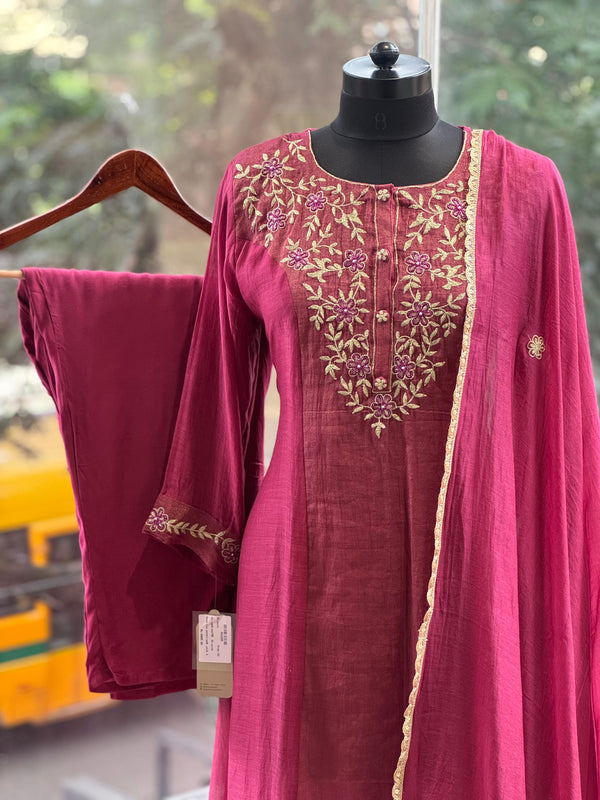 Onion Pink Dupatta Set