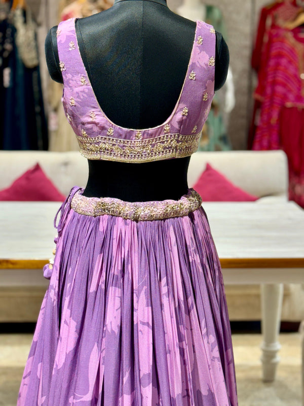 Purple Cape Style Lehenga Set