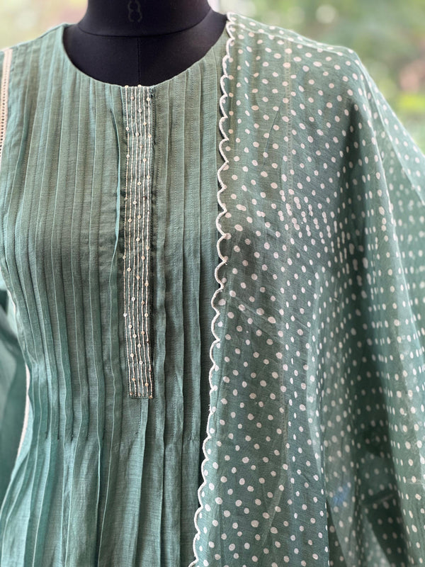 Green Mul Suit Set