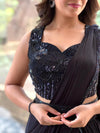 Black Drape Skirt Set