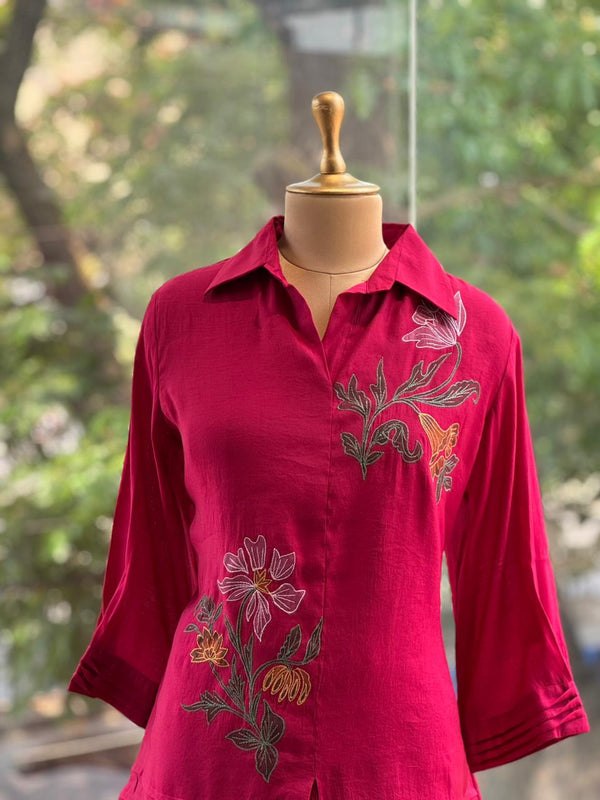 Maroon Floral Co Ord