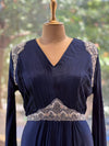 Blue Tail Sleeves Gown