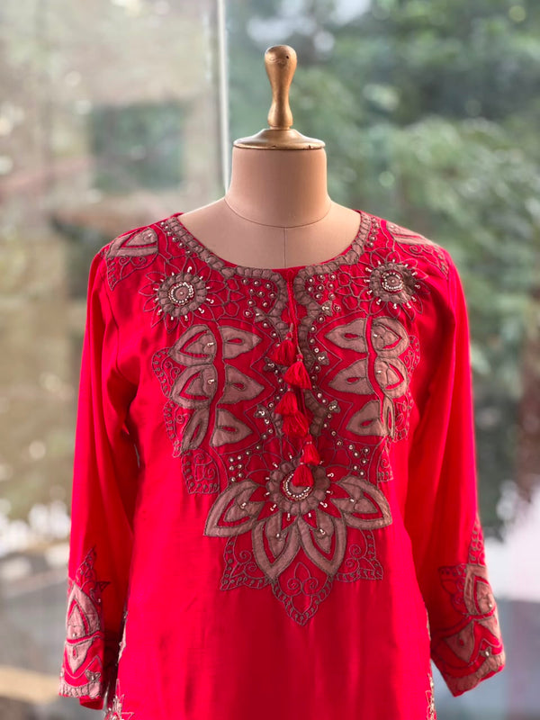 Red Applique Co Ord Set