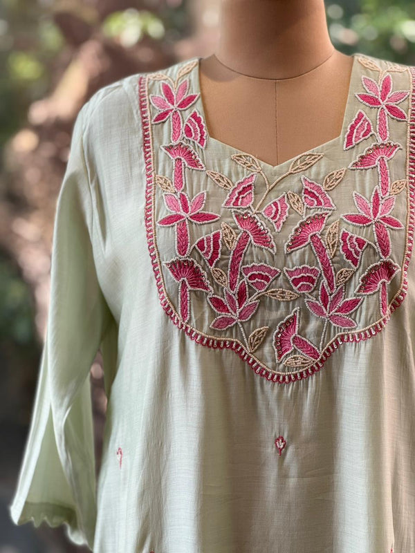 Pastel Green Dupatta Set