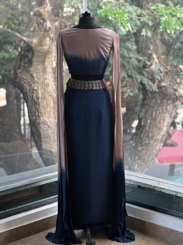 Blue Shaded Cape Set