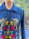 Blue Embroidered Mul Tunic