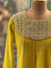 Yellow Mul Beads Work Suit