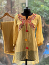 Yellow Embroidered Co Ord
