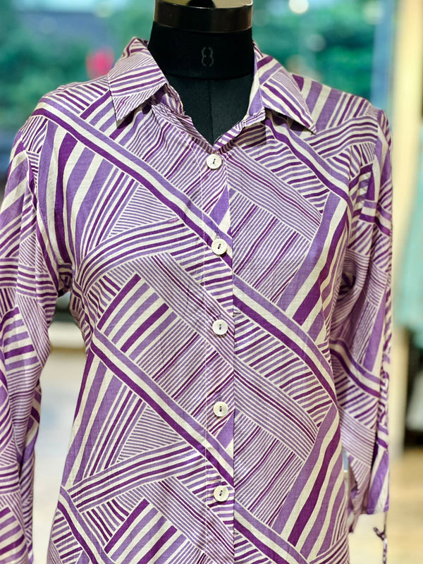 Purple Printed Co Ord