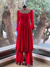 Red Sharara Set