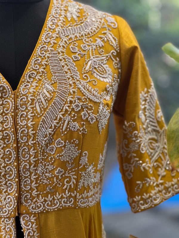 Yellow Designer Made Anarakali Set