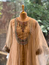 Beige Gold Glass Tissue Suit