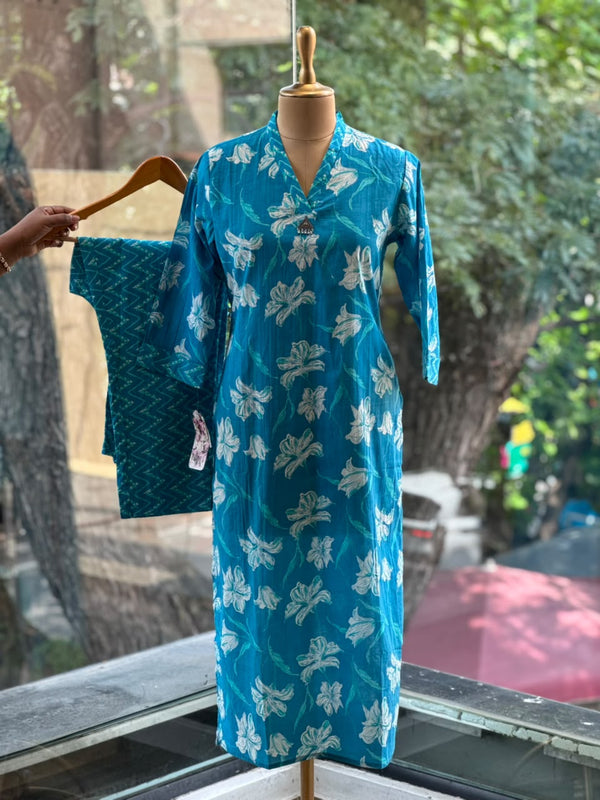 Sky Blue V Neck Co Ord