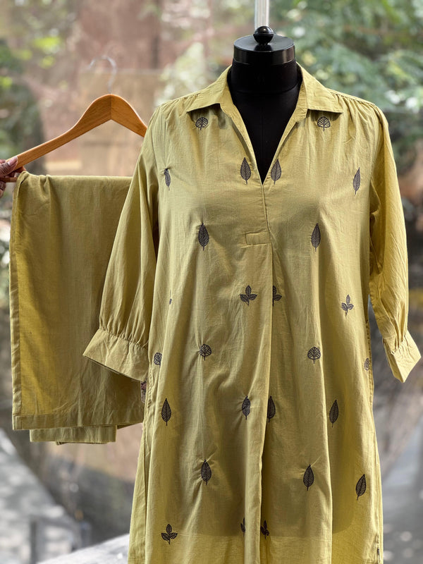 Green Leaf Embroidery Co Ord
