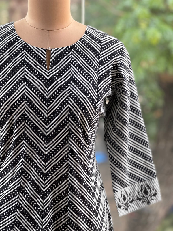 Black Zig-Zag Lines Co Ord
